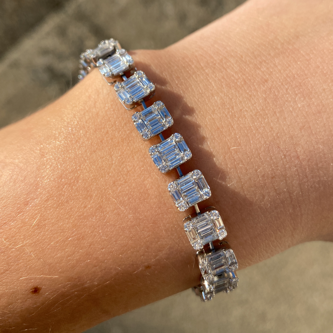 2.85CT Diamond Coaster X Link Bracelet 10K - Adina Jewelers